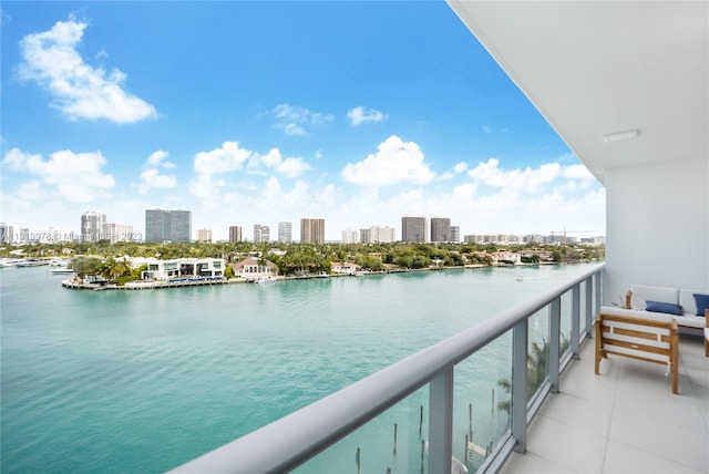 balcony with a water view