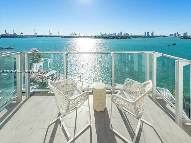 balcony with a water view