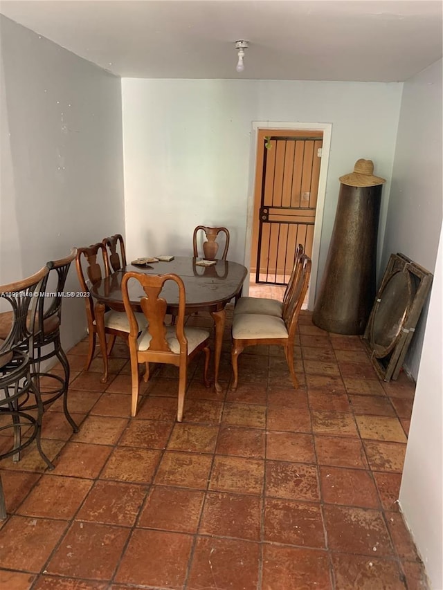 view of tiled dining area