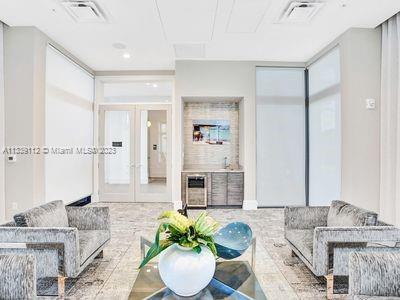 living room with french doors