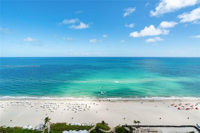 property view of water with a beach view