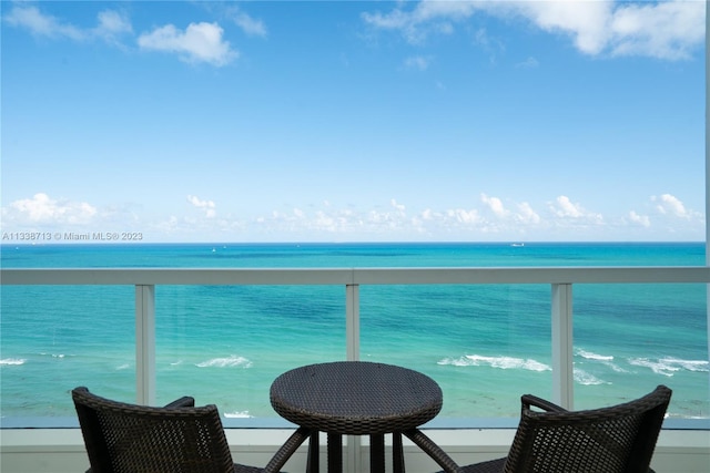 balcony with a water view