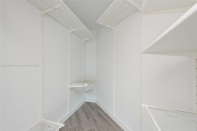 walk in closet featuring light hardwood / wood-style floors