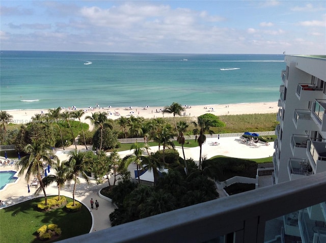 property view of water with a view of the beach