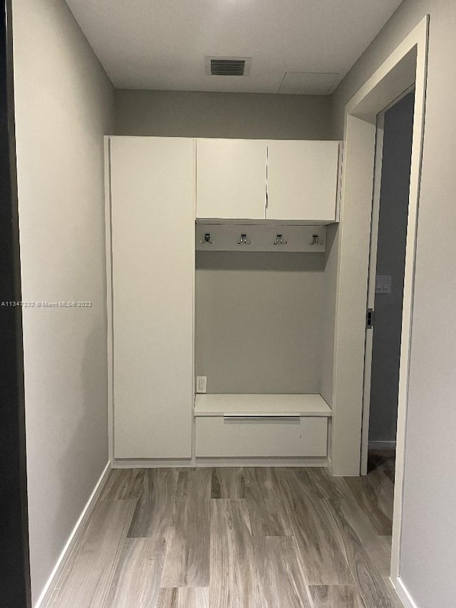 mudroom featuring light hardwood / wood-style flooring