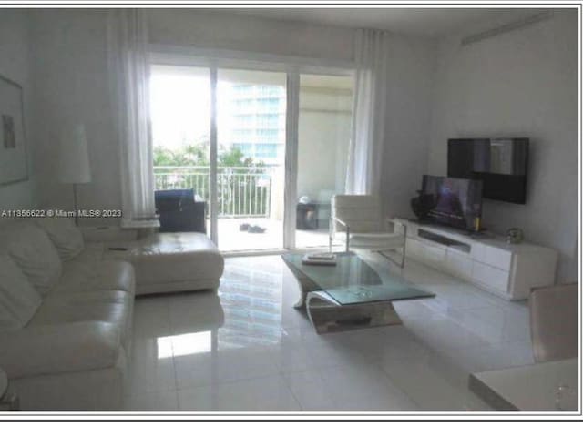 view of tiled living room