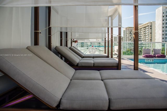 living room featuring expansive windows