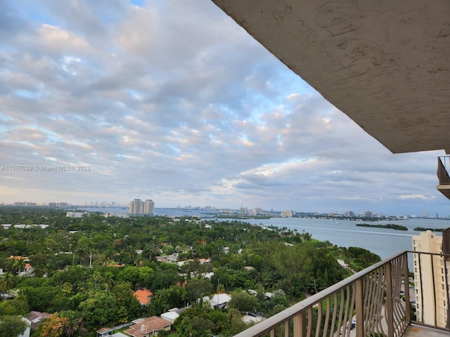 balcony with a water view