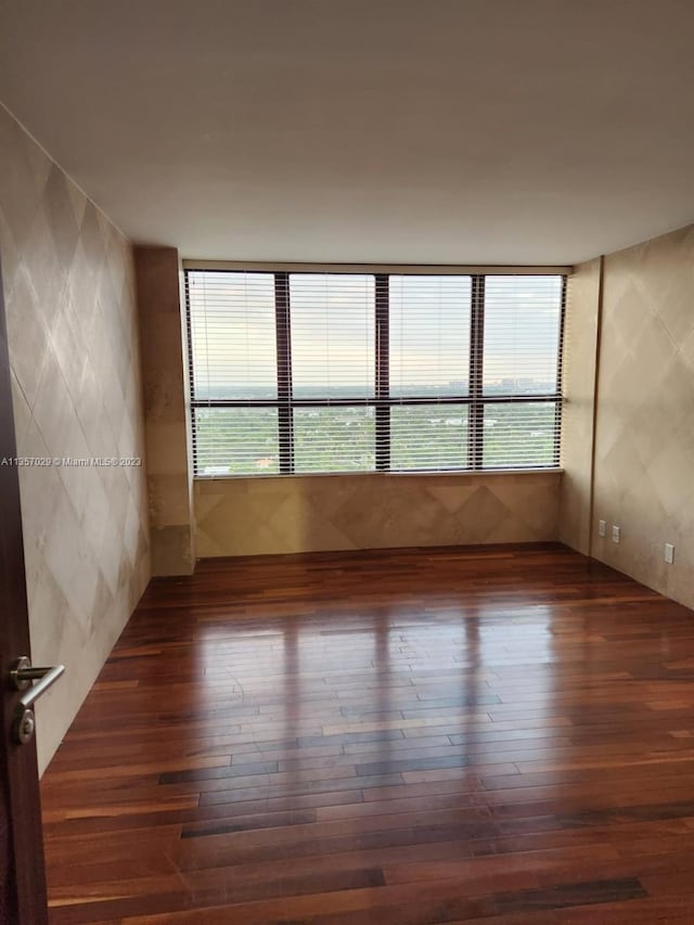 empty room featuring dark hardwood / wood-style floors