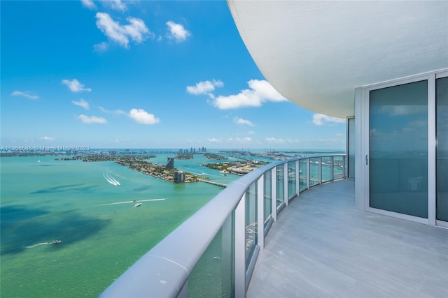 balcony with a water view