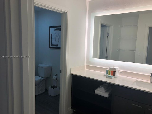 bathroom featuring toilet and vanity