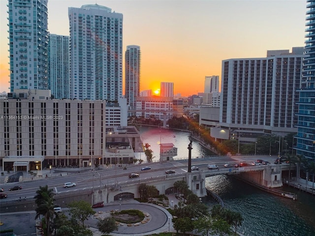 city view with a water view