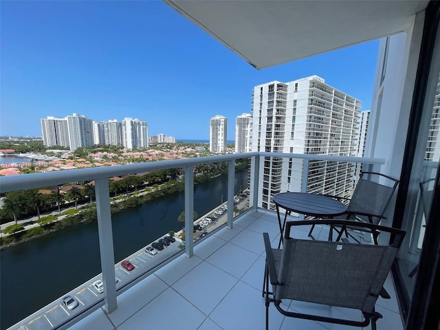 balcony with a water view