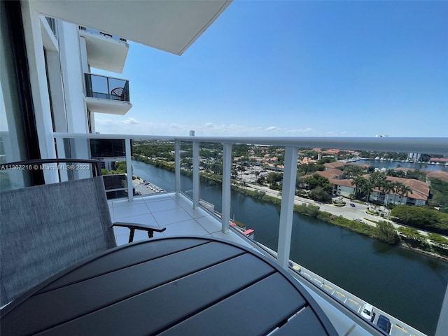 balcony with a water view