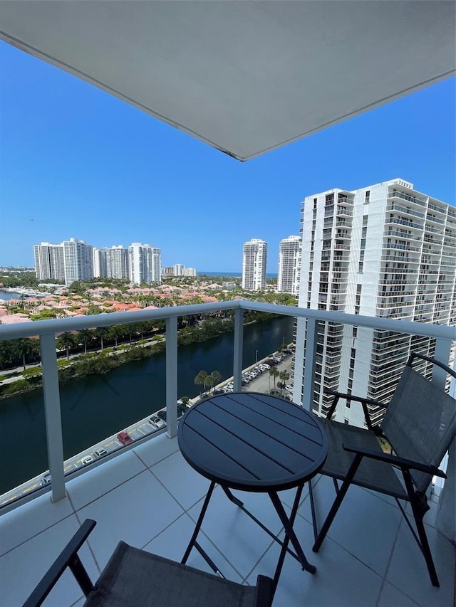 balcony with a water view