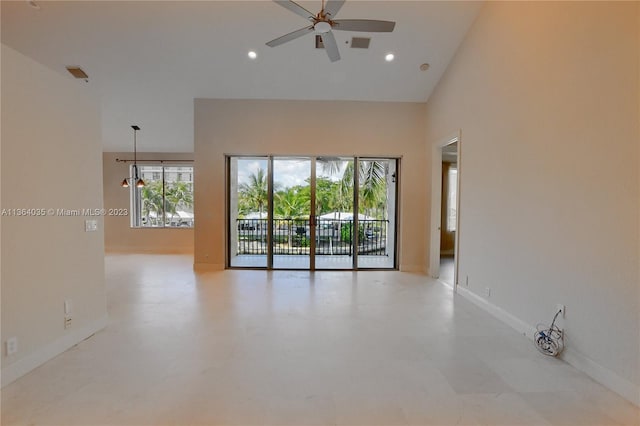 empty room with ceiling fan