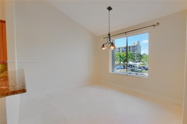 view of unfurnished dining area