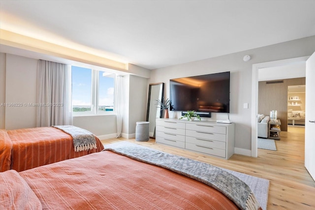 bedroom featuring light hardwood / wood-style flooring