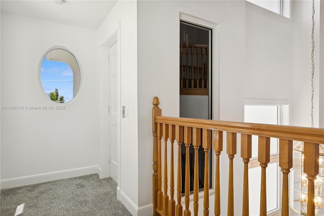 corridor with carpet floors