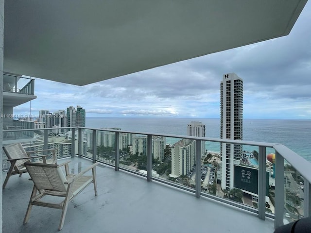 balcony with a water view