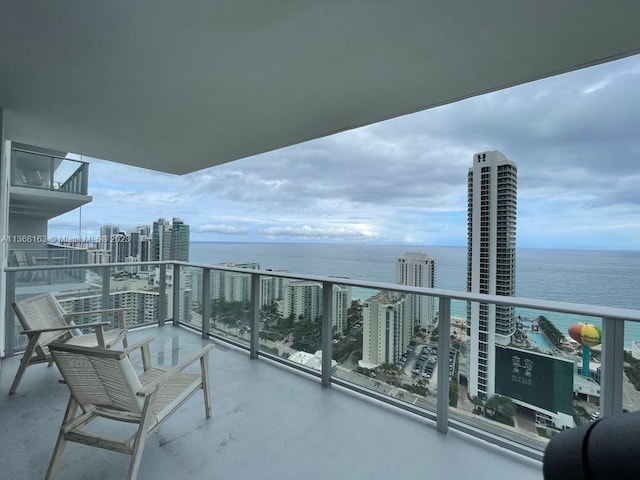 balcony with a water view