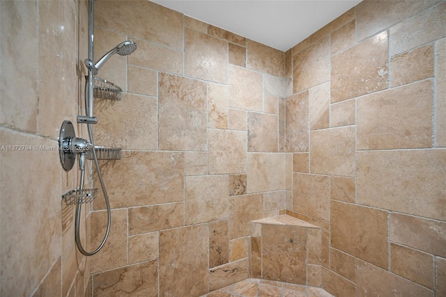 room details with a tile shower