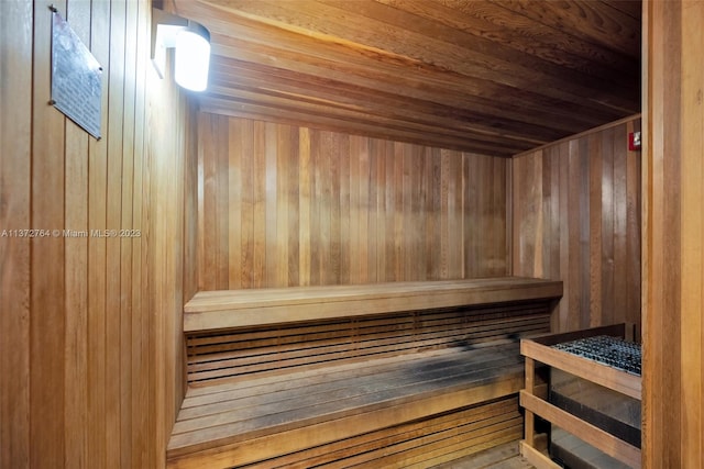 view of sauna