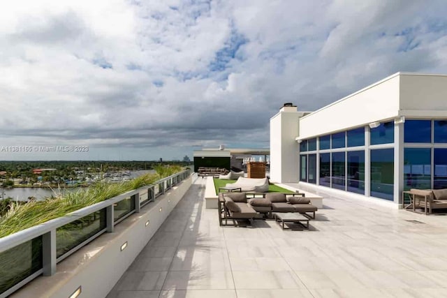 view of patio / terrace featuring a balcony and an outdoor hangout area