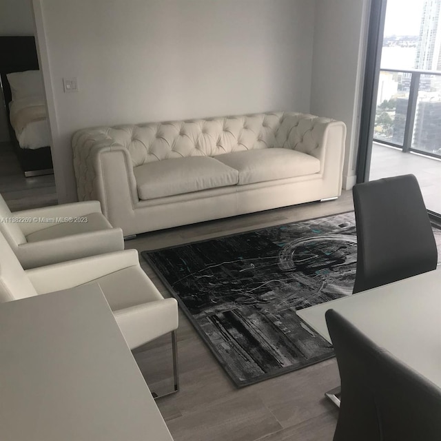 living room featuring hardwood / wood-style flooring