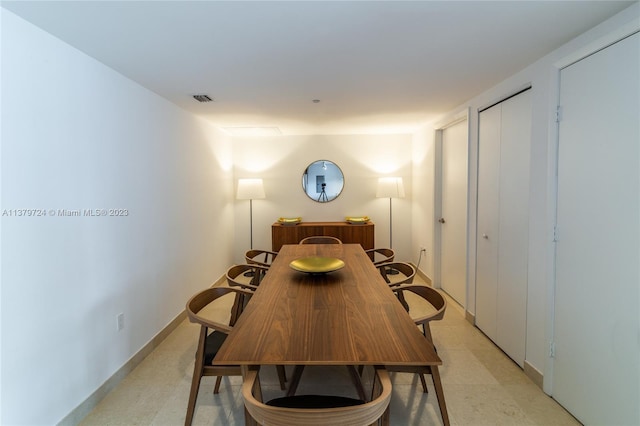 view of tiled dining room