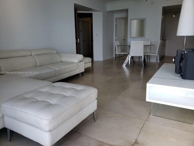 view of tiled living room