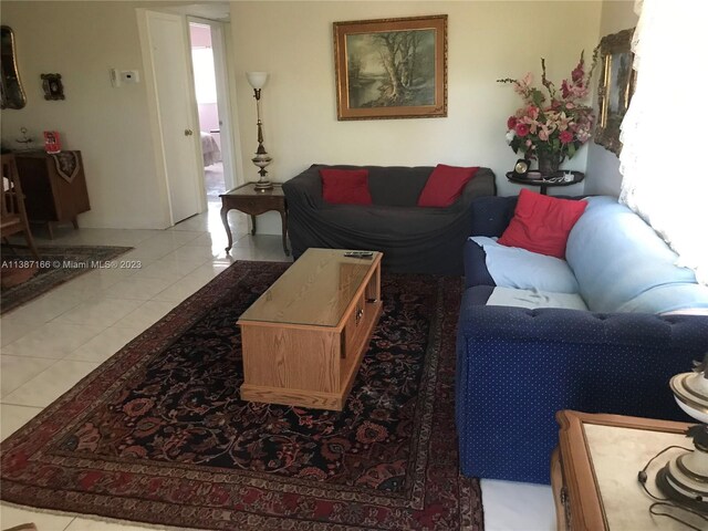 view of tiled living room