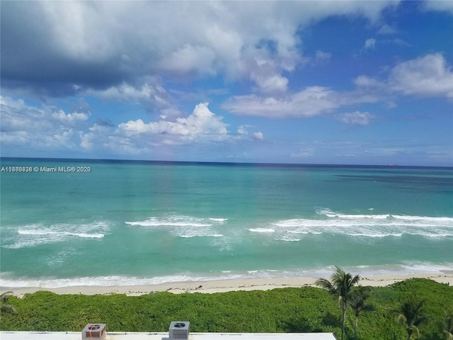 view of water feature featuring a view of the beach