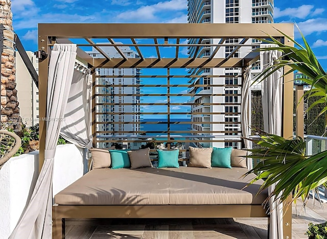 wooden terrace featuring a pergola