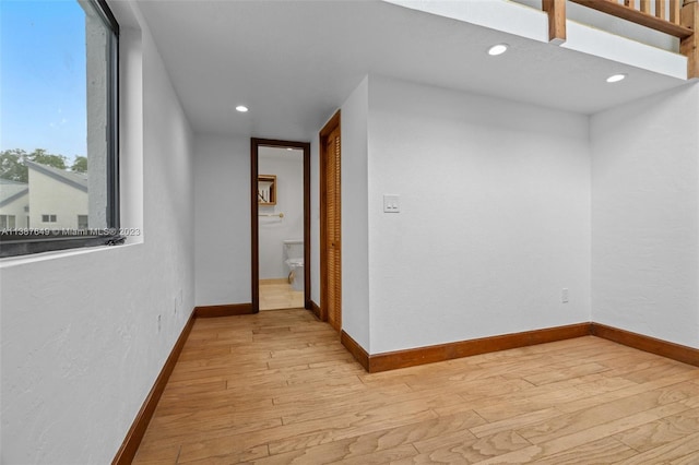 hall featuring light hardwood / wood-style flooring