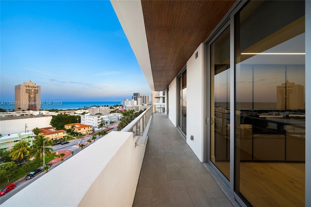 balcony with a water view