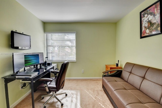 office featuring light carpet