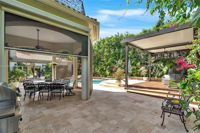 view of patio / terrace with ceiling fan