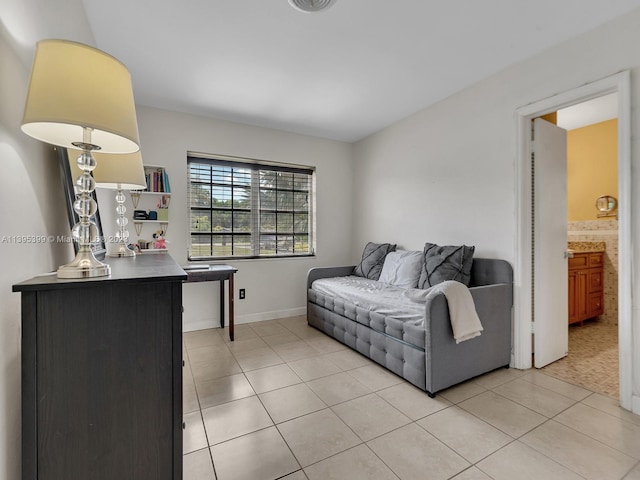 view of tiled living room