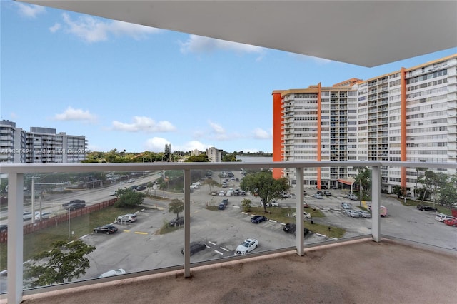 balcony featuring a view of city