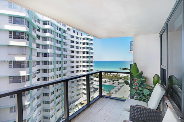 balcony with a water view