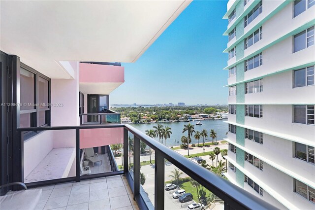 balcony with a water view