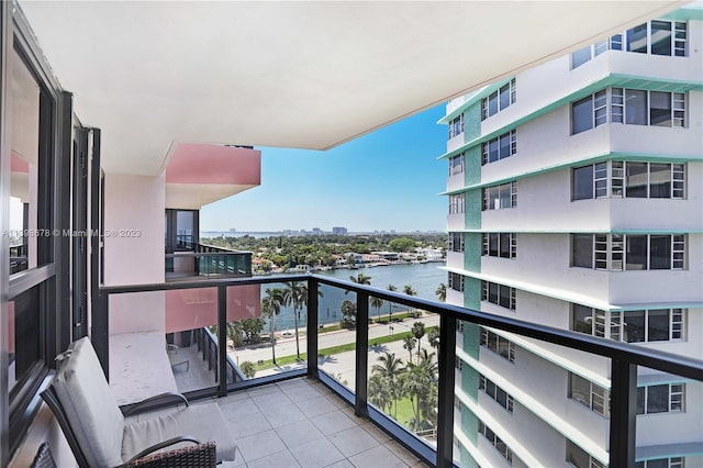 balcony with a water view