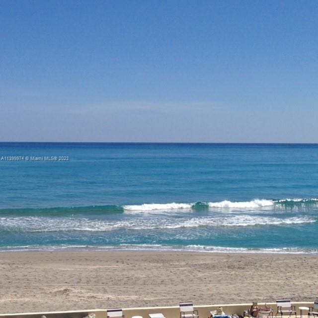 property view of water featuring a view of the beach