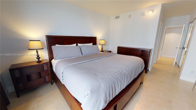 view of tiled bedroom