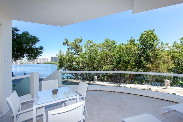 balcony with a water view