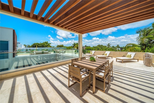 view of terrace featuring a balcony