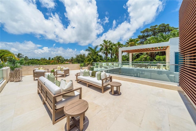 view of patio featuring outdoor lounge area