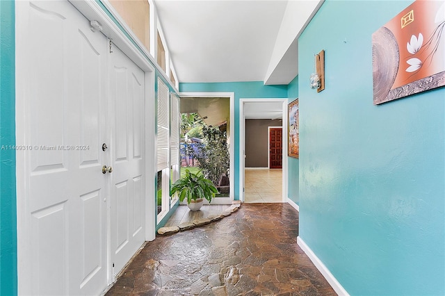 interior space with tile patterned floors