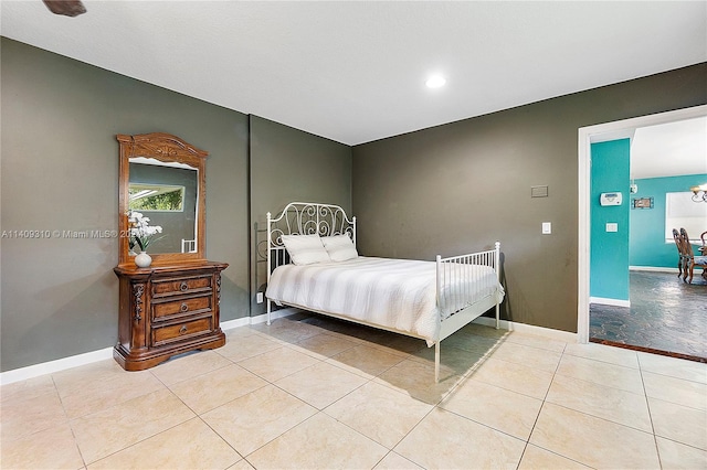 view of tiled bedroom